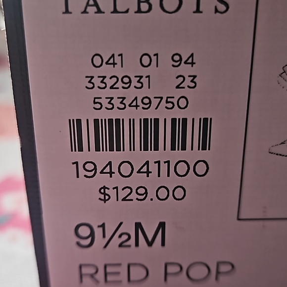 TALBOTS RED POP EDISON WRAP BOW FLATS 9.5 M NEW - Picture 7 of 7